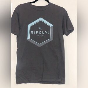 Rip Curl Charcoal Tee with Blue Graphic
